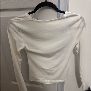 Women's Long Sleeve open back top - White